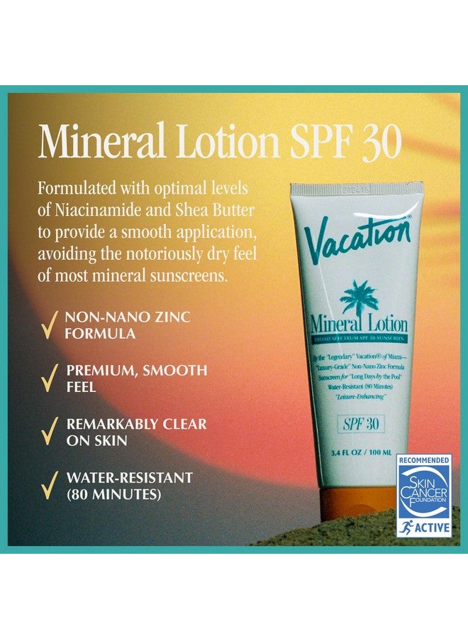 Mineral Lotion Sunscreen Spf 30 + Air Freshener Bundle Premium Zinc Sunscreen For Sensitive Skin Hydrating + Lightweight Mineral Based Sunscreen Dermatologist Tested 3.4 Fl. Oz.