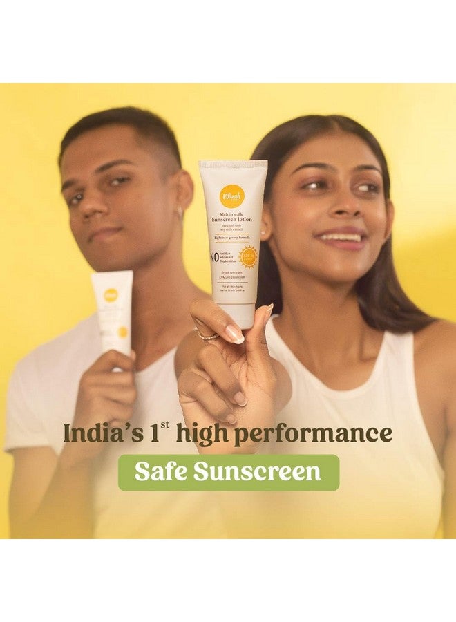 Vilvah Meltinmilk Sunscreen Combo Spf 30 & Spf 50 Pa+++ Lightweight No White Cast Broad Spectrum Protects Skin From Dangerous Uva Uvb & Blue Light For Men & Women