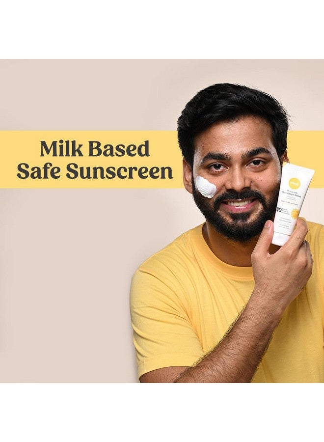 Vilvah Meltinmilk Sunscreen Spf 50 Pa+++ With Soy Milk Extract Lightweight No White Cast Protects Skin From Dangerous Uva Uvb & Blue Light For Men & Women 60Ml