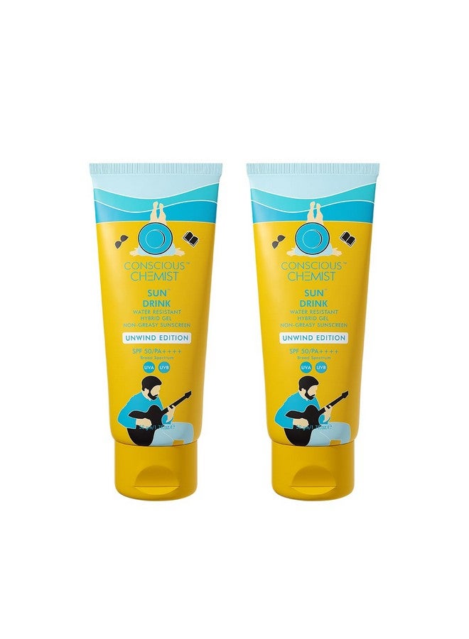 ® Sun Drink Hybrid Spf 50 Pa++++ Sunscreen Unwind Edition With Water Resistant Uva/Uvb Protection All Skin Type No White Cast Cruelty Free 50G (Pack Of 2)