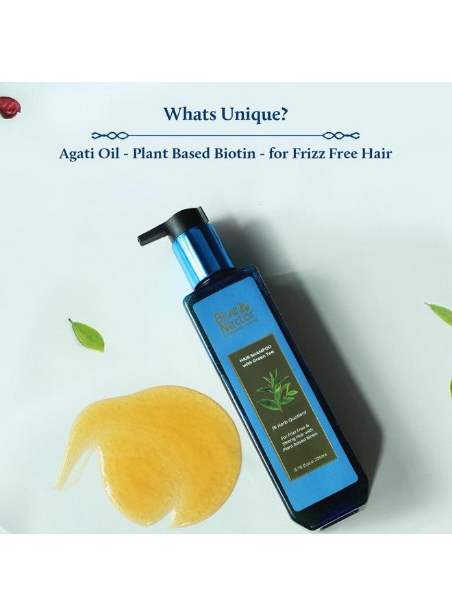 Anti Frizz Hair Shampoo For Dry & Frizzy Hair Plant Based Biotin Shampoo For Hair Growth For Women & Men Shampoo For Oily Scalp & Dry Scalp (15 Herbs 200Ml)