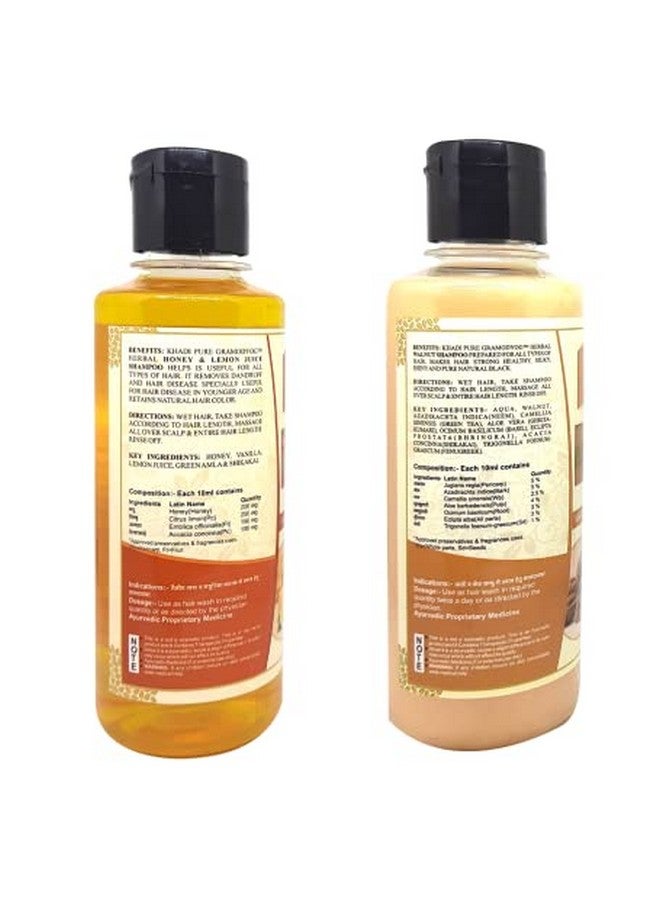 Honey Lemon Juice & Walnut Shampoo/Hair Cleanser 210 Ml (Pack Of 2)