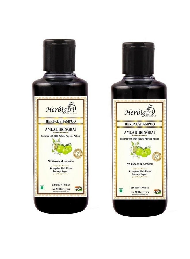 Herbigiri Herbal Pure & Natural Amla Bhrinraj Shampoo L For Control Hair Loses (Pack Of 2) (420Ml)