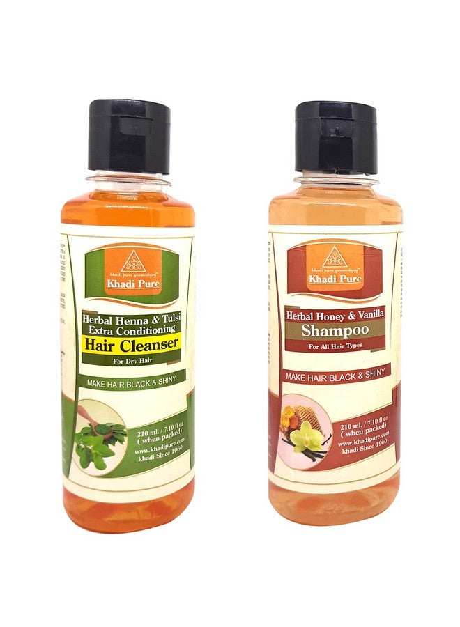 Henna Tulsi & Honey Vanilla Shampoo/Hair Cleanser 210 Ml (Pack Of 2)