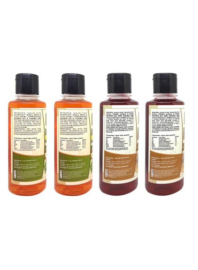 Henna Tulsi Sls & Woody Sandal Honey Sls Shampoo/Hair Cleanser 210 Ml (Pack Of 4)