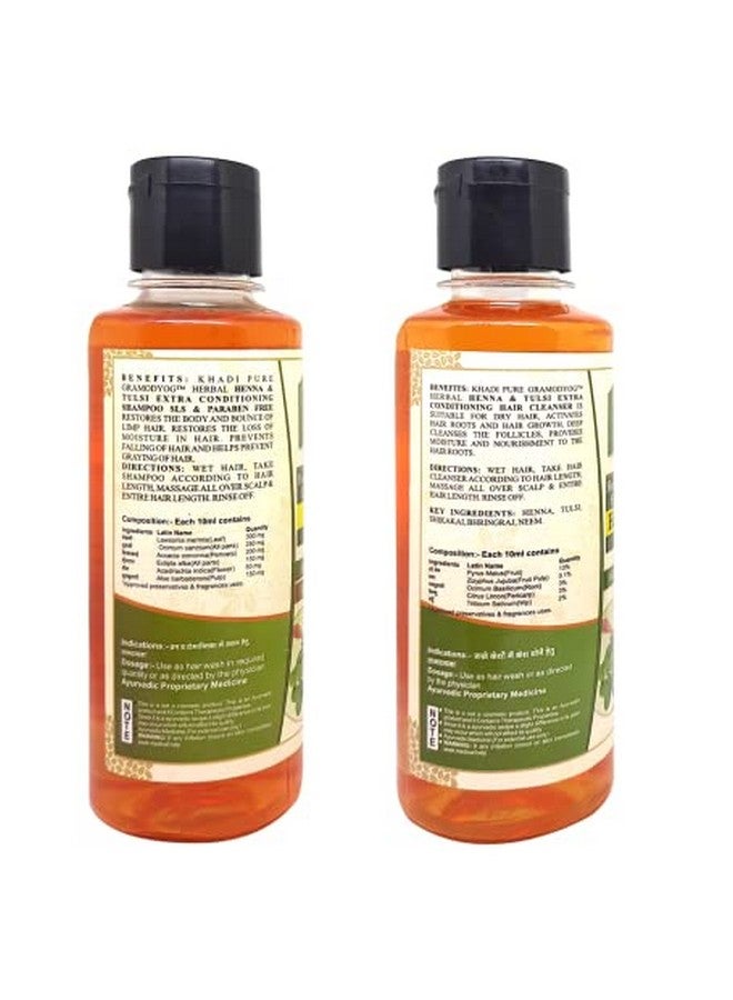 Henna Tulsi & Henna Tulsi Sls Extra Conditioning Shampoo/Hair Cleanser 210 Ml (Pack Of 2)