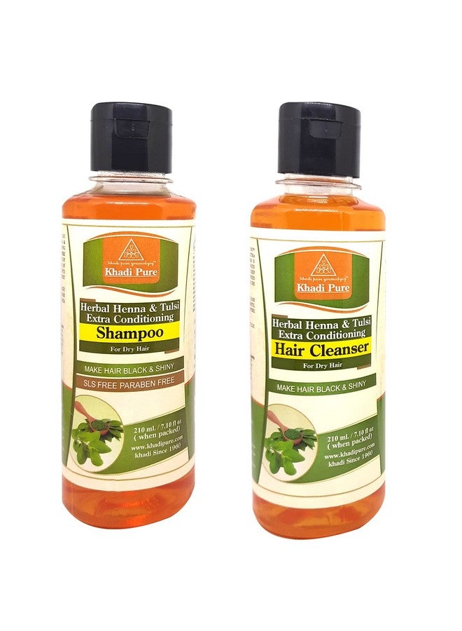 Henna Tulsi & Henna Tulsi Sls Extra Conditioning Shampoo/Hair Cleanser 210 Ml (Pack Of 2)