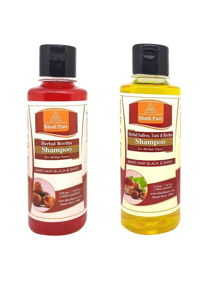 Reetha & Saffron Tulsi Reetha Shampoo/Hair Cleanser 210 Ml (Pack Of 2)