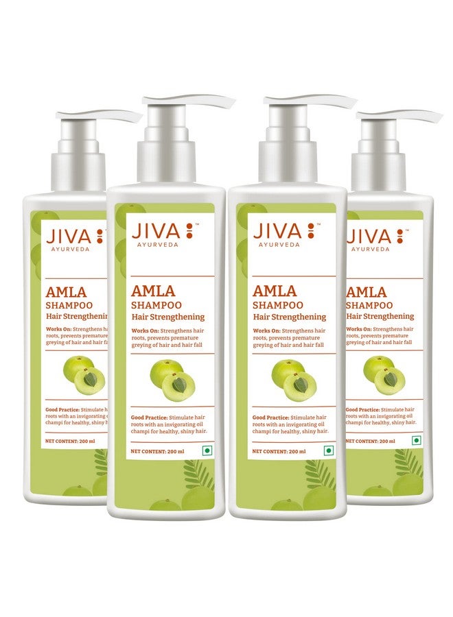 Amla 200Ml (Pack Of 4) Shampoo 100% Pure & Natural Helps To Prevent Dandruff Promotes Healthy Hair