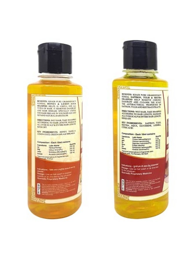 Honey Lemon Juice & Saffron Tulsi Reetha Shampoo/Hair Cleanser 210 Ml (Pack Of 2)