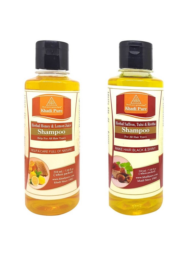 Honey Lemon Juice & Saffron Tulsi Reetha Shampoo/Hair Cleanser 210 Ml (Pack Of 2)