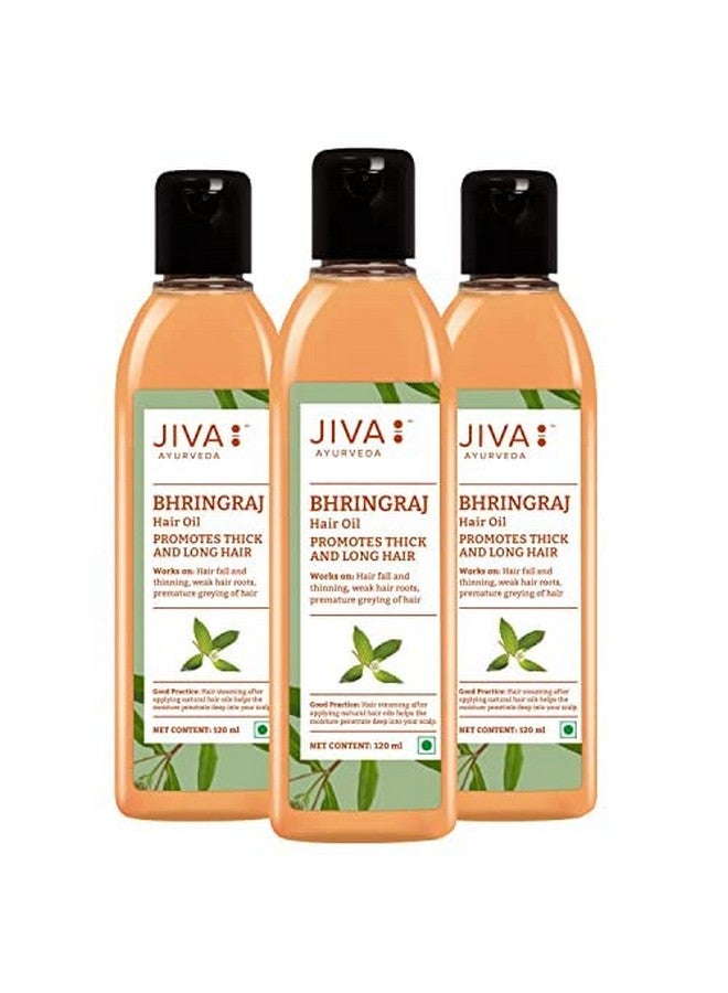 Bhringaraj Oil 120Ml (Pack Of 3) 100% Pure & Natural Promotes Healthy Hair Growth Helps To Prevent Dandruff