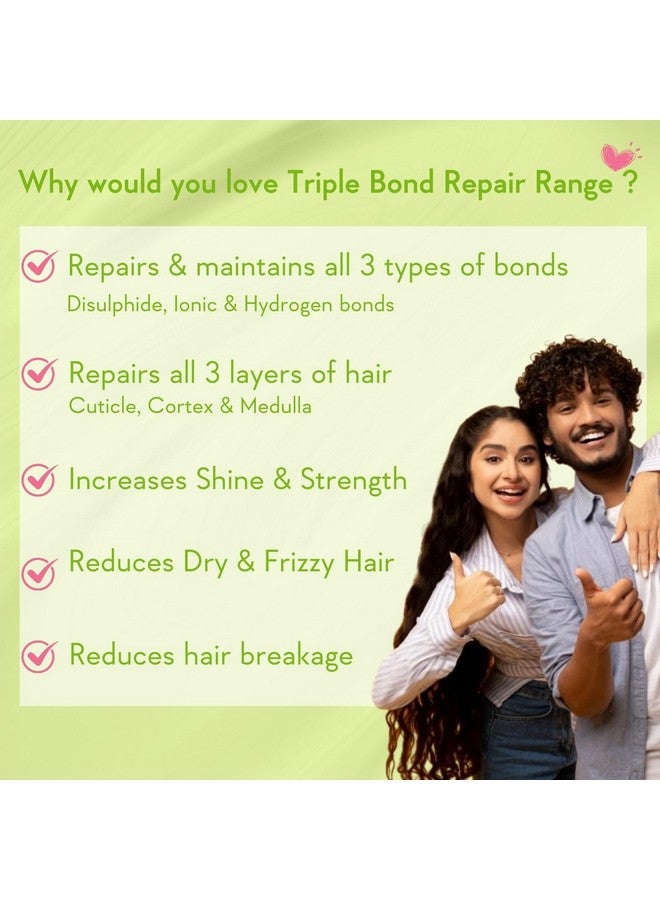 Triple Bond Repair Booster Hair Serum 10% Aminopeptide Complex Repairs Damaged & Frizzy Hair 100Ml