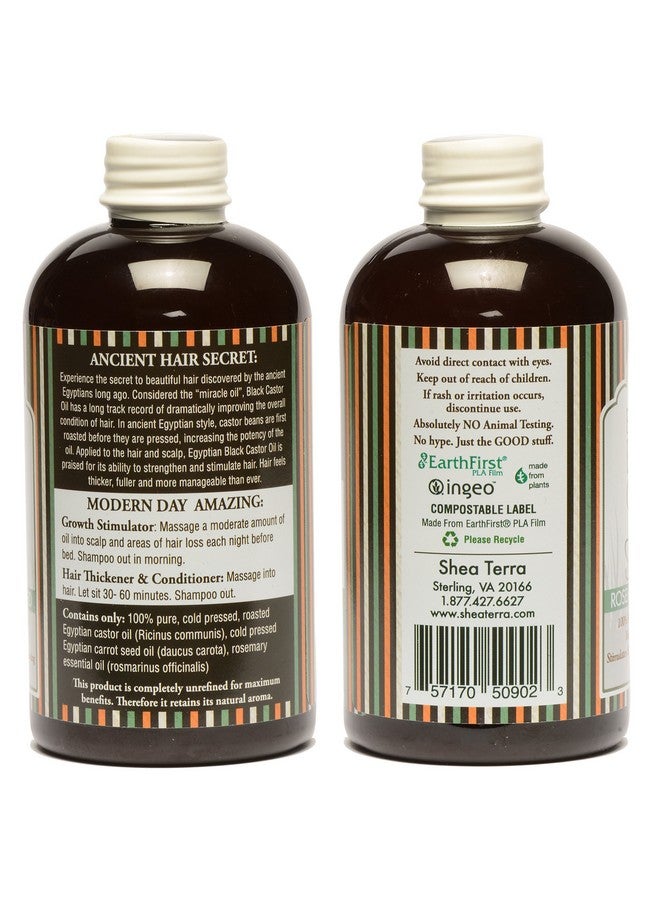 100 Percent Pure Egyptian Black Castor Extra Virgin Oil Rosemary Carrot Seed Allnatural Strengthening And Conditioning Hair Oil For Healthy Hair Growth And Scalp 8 Oz