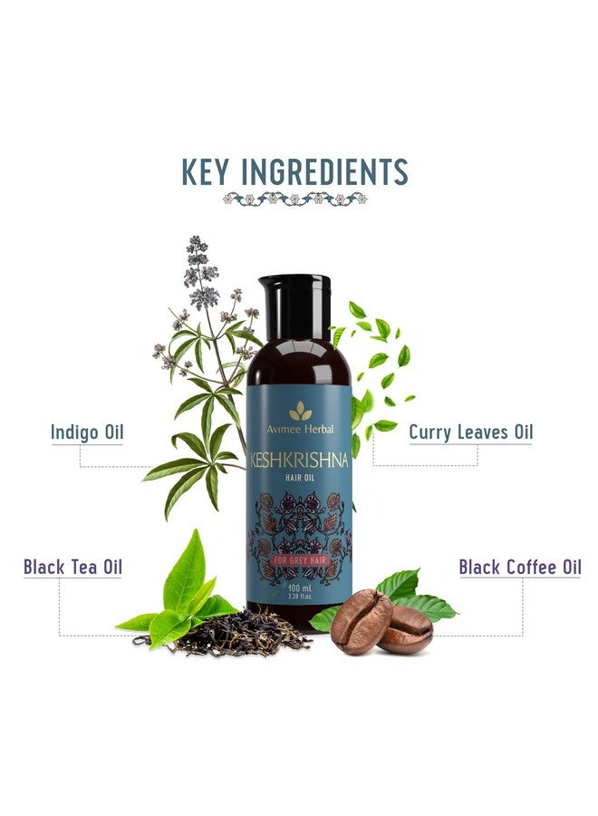 Keshkrishna Hair Oil With Indigo Amla Currly Leaf And Henna Oil Mineral Oil Free 100 Ml