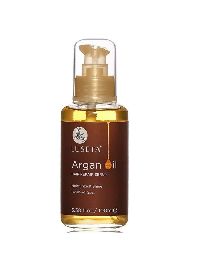 Luseta Argan Oil For Hair 100% Pure Argan Oil Hair Serum For Frizzy Control Dry Damage Hair Repair Hair Shine Smoothing Strengthening & Nourishing All Hair Types 3.38 Fl Oz