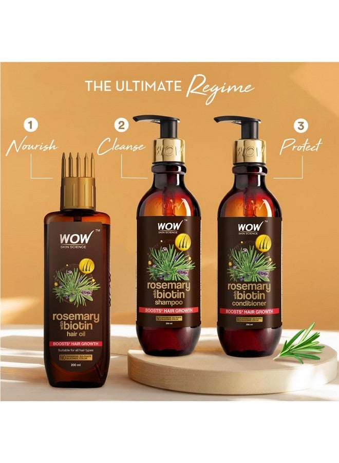 Rosemary Oil & Biotin Hair Growth Kit Complete Care For Breakageprone Hair Oil Shampoo Conditioner 700Ml