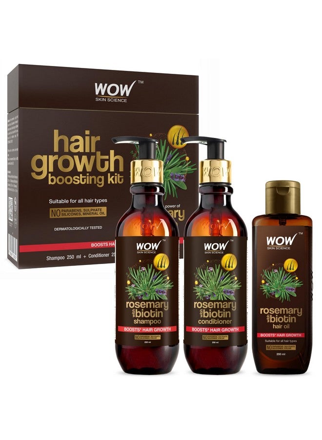 Rosemary Oil & Biotin Hair Growth Kit Complete Care For Breakageprone Hair Oil Shampoo Conditioner 700Ml