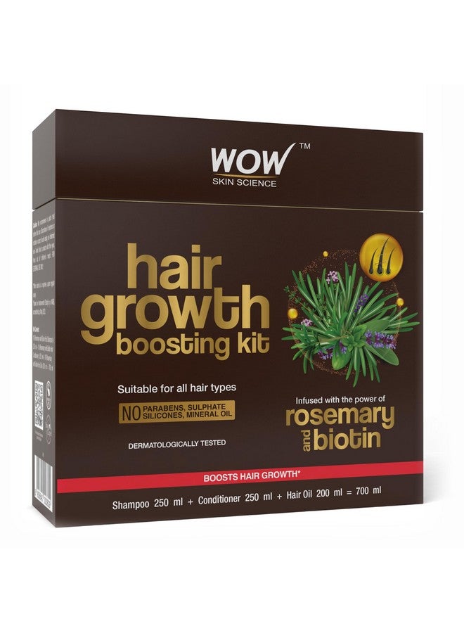 Rosemary Oil & Biotin Hair Growth Kit Complete Care For Breakageprone Hair Oil Shampoo Conditioner 700Ml