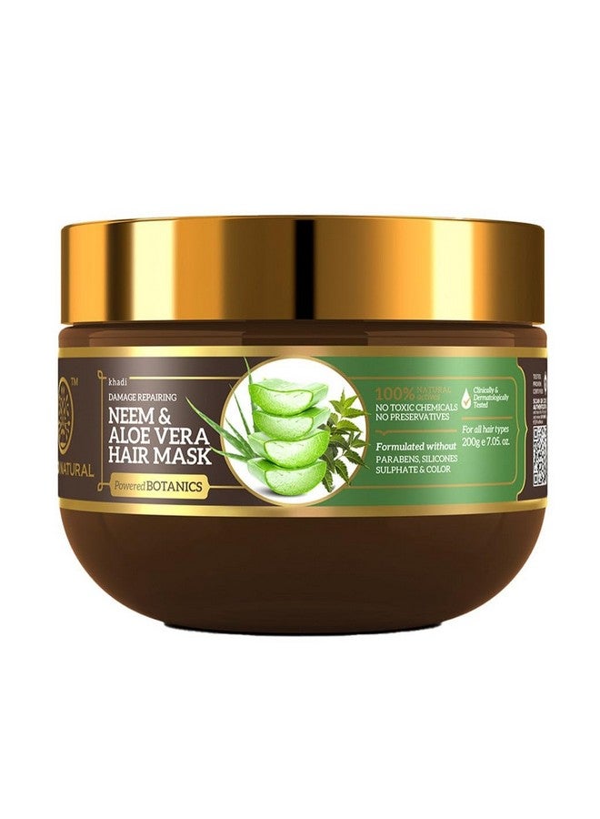 Neem & Aloe Vera Hair Mask Repaires Damage Hair Mask For Dry Hair Paraben Silicone & Sulphate Free Suitable For All Hair Types Powdered Botanics 200 Gm