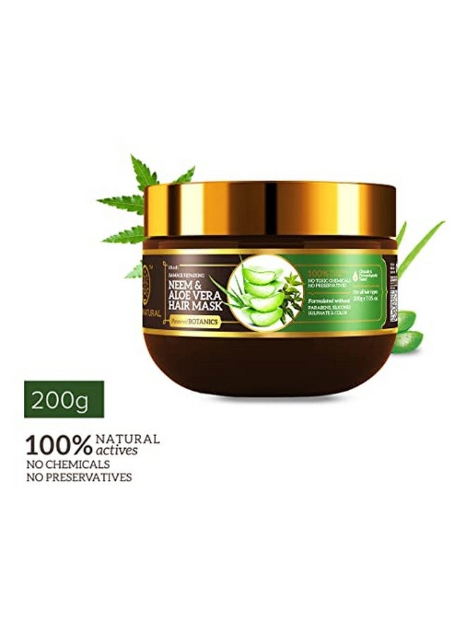 Neem & Aloe Vera Hair Mask Repaires Damage Hair Mask For Dry Hair Paraben Silicone & Sulphate Free Suitable For All Hair Types Powdered Botanics 200 Gm