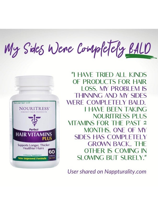 Perfect Hair Vitamins Plus 60 Tabs Hair Growth Supplements Dht Blocker Proprietary Formula Professional Salon Strength 1 Month Supply Dermatologist Recommended