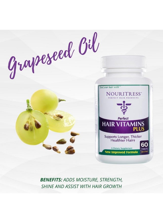 Perfect Hair Vitamins Plus 60 Tabs Hair Growth Supplements Dht Blocker Proprietary Formula Professional Salon Strength 1 Month Supply Dermatologist Recommended