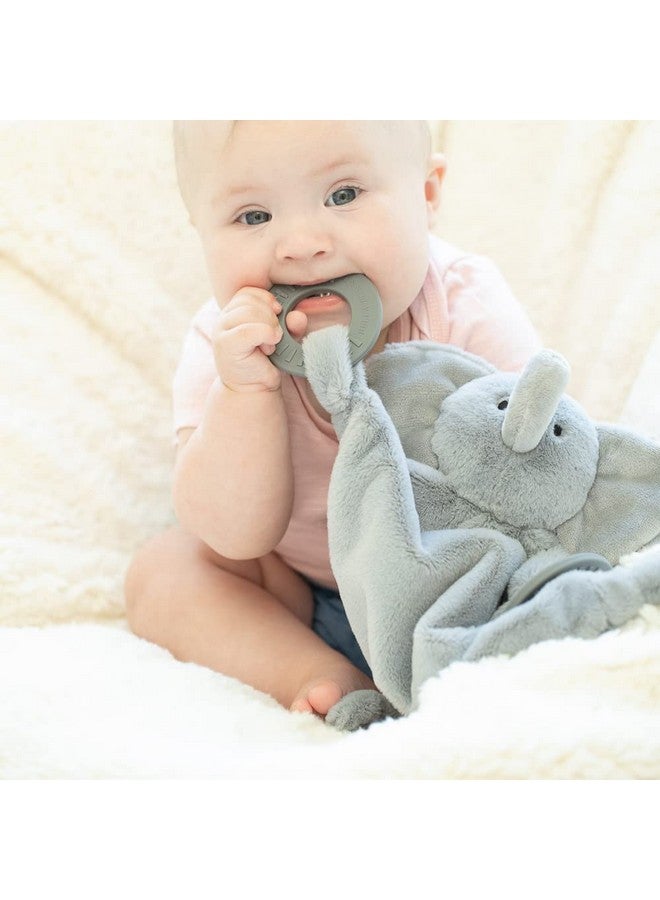 Teether Buddy Soft Plush Baby Lovey With Textured Baby Teether Toy And Gentle Rattling Head Comforts And Brings Teething Relief Colorful Animalthemed Baby Teething Toys (Elephant)