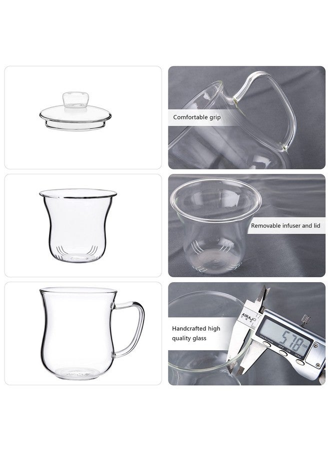 Glass Tea Cup With Removable Infuser And Lid10Oz Thickened Glass Tea Mugclear Filtrating Tea Maker For Loose Leaf Teateabags