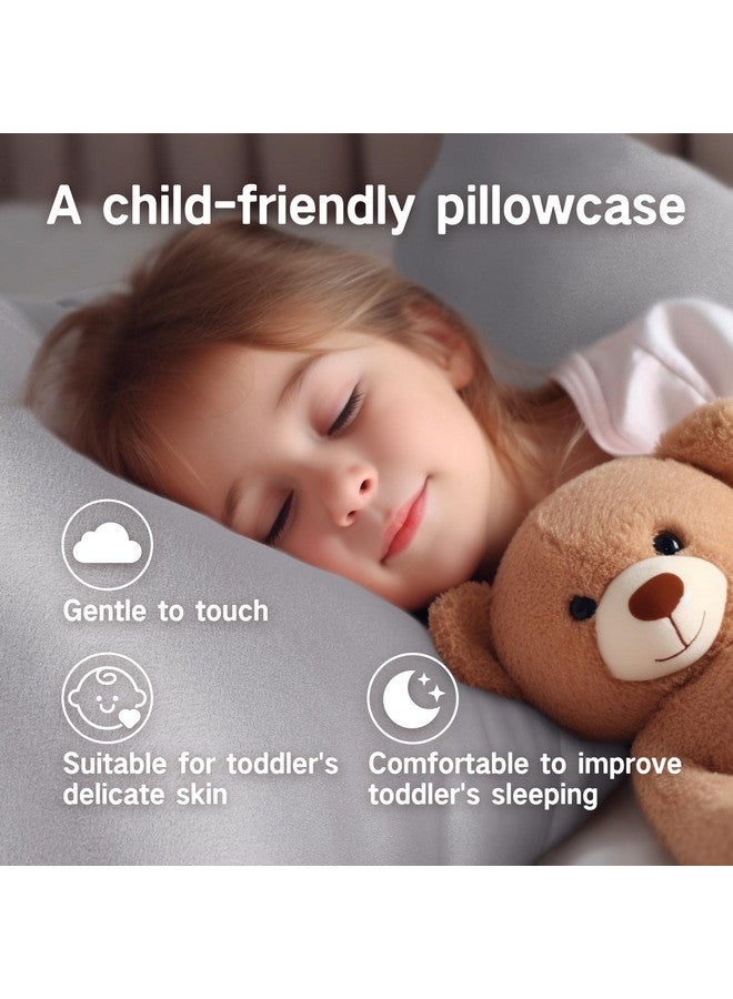 Toddler Pillowcase 13 X 18 With Zipper，Kids Small Baby Pillow Cases Cover Silky Travel Satin Pillowcases For Boys And Girls Silvergrey