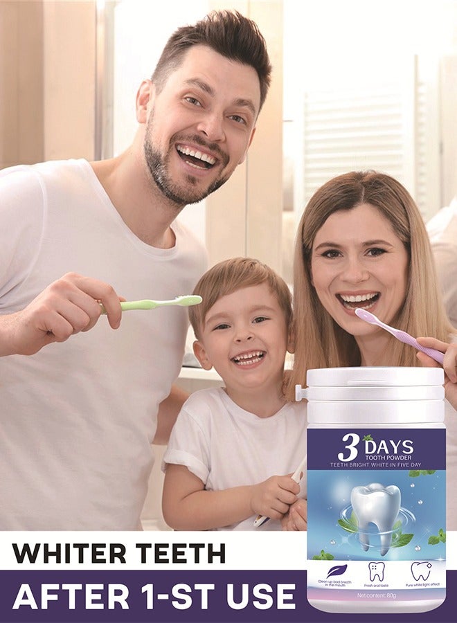 3 Days Tooth Powder-  Whitening Teeth Polishing Tooth Deep Cleaning Powder, Tea, Coffee, Wine & Smoking Stain Remover, Natural Teeth Whitener, Brightening, Removing Stains, Keeping Oral Fresh