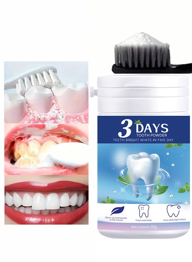 3 Days Tooth Powder-  Whitening Teeth Polishing Tooth Deep Cleaning Powder, Tea, Coffee, Wine & Smoking Stain Remover, Natural Teeth Whitener, Brightening, Removing Stains, Keeping Oral Fresh