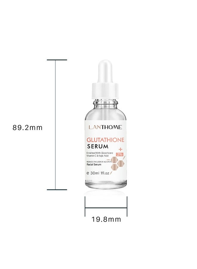 Glutathione White Serum, Vitaminc C & Kojic Acid Intensive Lightening Facial Serum Whitening The Skin Diminish Sunburn And Dark Spots 30ML