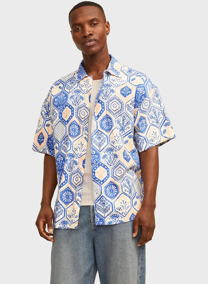 Jornoto Printed Regular Fit Button Down Shirt