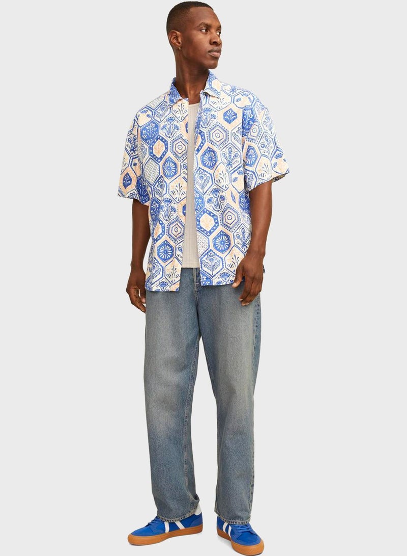 Jornoto Printed Regular Fit Button Down Shirt