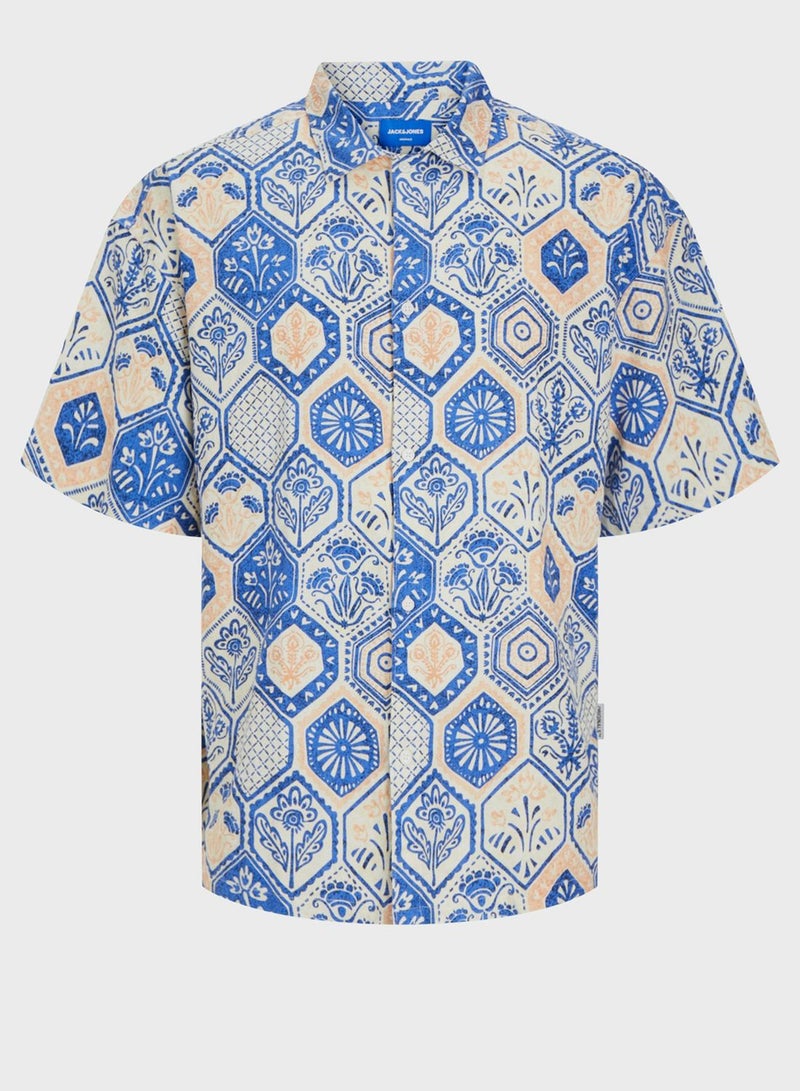 Jornoto Printed Regular Fit Button Down Shirt