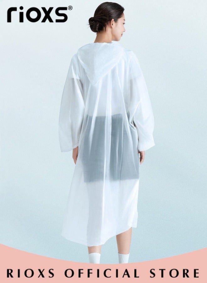 10 Pcs Rain Ponchos for Adults, Disposable Plastic Raincoats Rain Ponchos with Drawstring Hoods, Disposable Emergency Ponchos, Reusable Rain Coats Perfect for Camping Hiking Travel