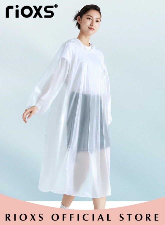 10 Pcs Rain Ponchos for Adults, Disposable Plastic Raincoats Rain Ponchos with Drawstring Hoods, Disposable Emergency Ponchos, Reusable Rain Coats Perfect for Camping Hiking Travel
