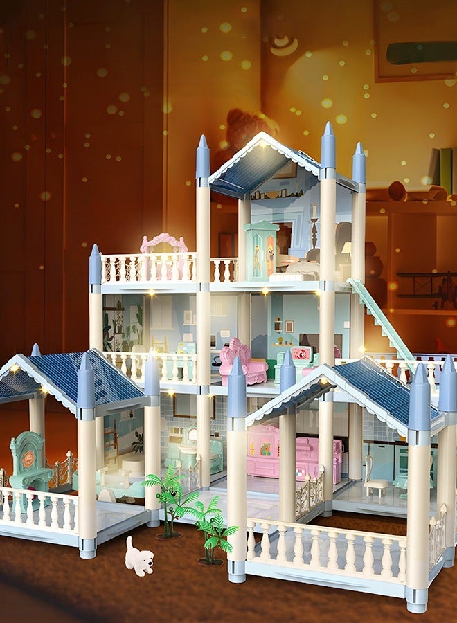 Doll House Dreamhouse for Girls,3-Story 7 Rooms Doll House,Fully Furnished Dollhouses,Pretend Play House with Accessories,Play House Accessories