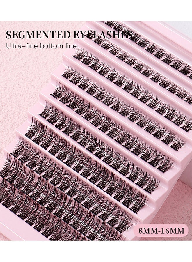 Natural Lash Clusters Wispy Cluster Eyelash Extensions Individual Cluster Lashes 8-16MM, 140PCS Eyelash Extension C Curl Eyelash Clusters, Individuals Cluster Lash DIY