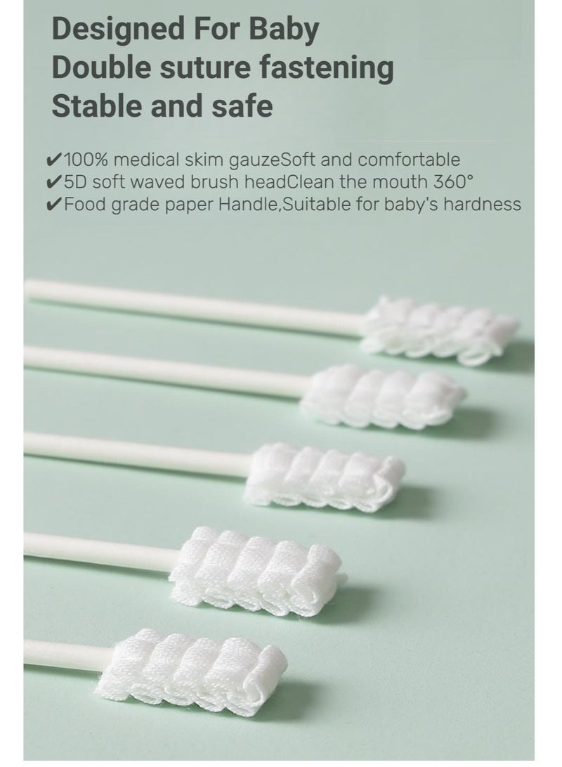 1Pack Baby Tongue Cleaner 30pcs, Disposable Oral Cleaner with Paper Handle, Suitable for 0-3 Years Old Babies and Toddlers