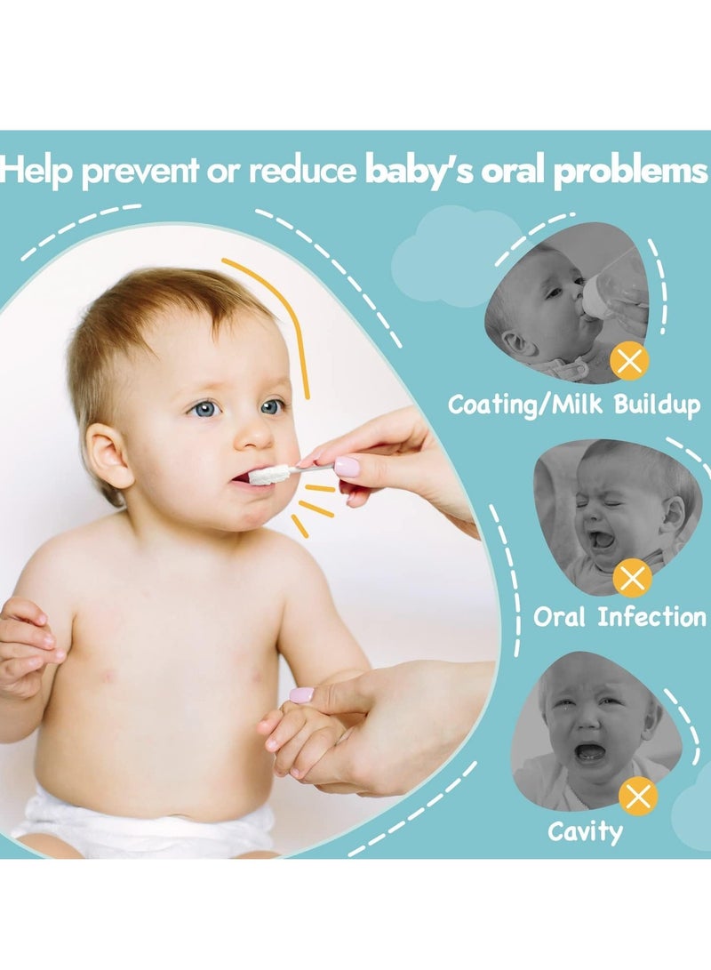 1Pack Baby Tongue Cleaner 30pcs, Disposable Oral Cleaner with Paper Handle, Suitable for 0-3 Years Old Babies and Toddlers