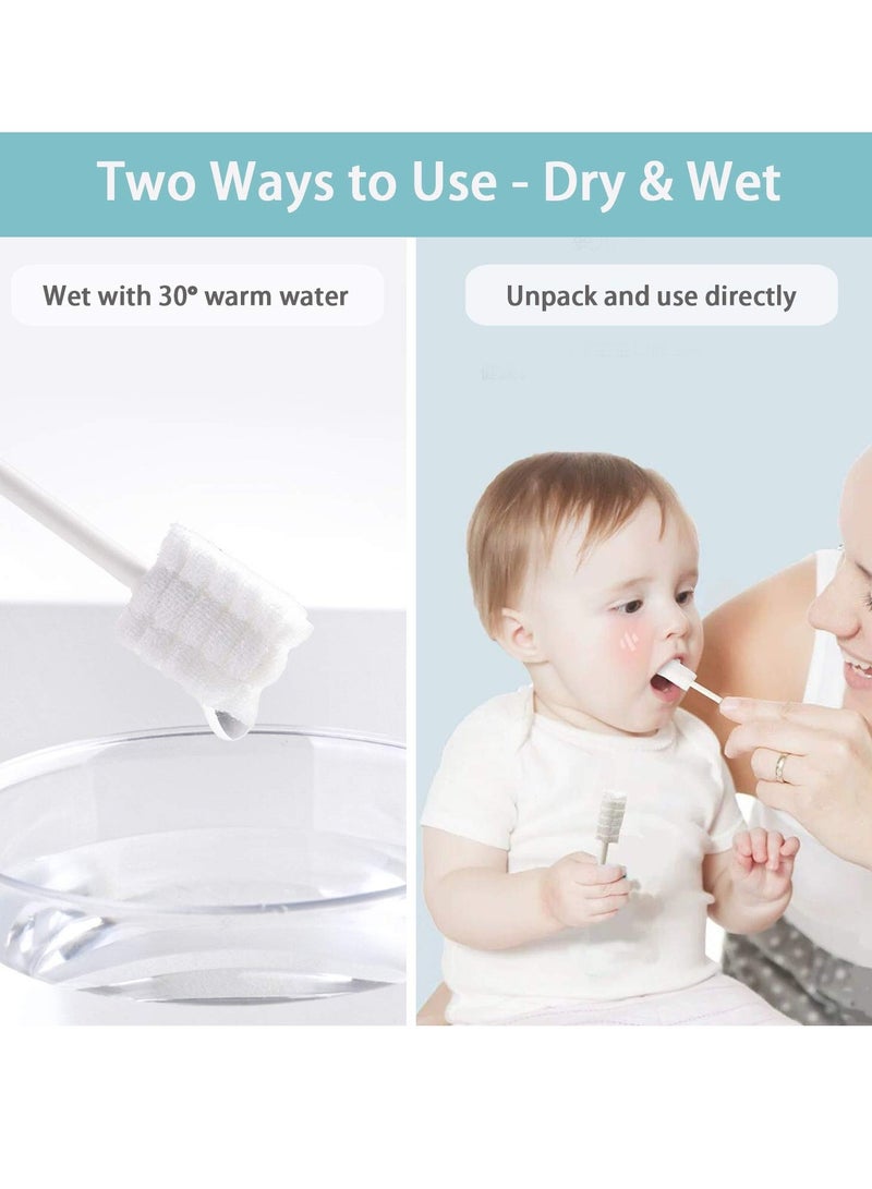 1Pack Baby Tongue Cleaner 30pcs, Disposable Oral Cleaner with Paper Handle, Suitable for 0-3 Years Old Babies and Toddlers