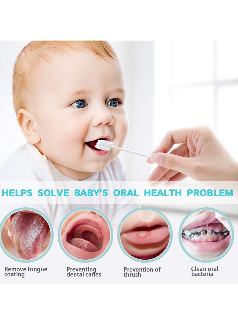 1Pack Baby Tongue Cleaner 30pcs, Disposable Oral Cleaner with Paper Handle, Suitable for 0-3 Years Old Babies and Toddlers