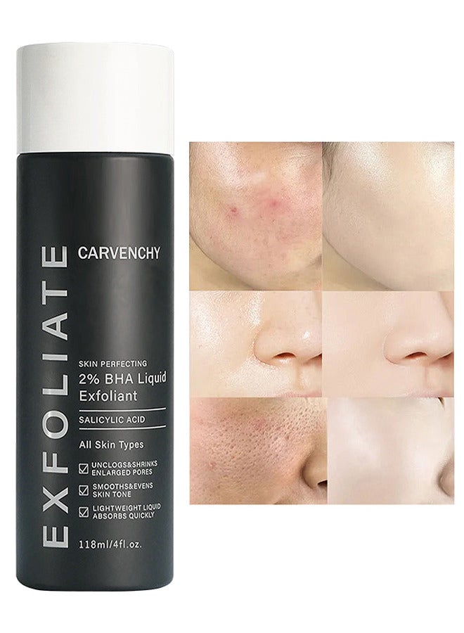Skin Perfecting 2% BHA Liquid Salicylic Acid Exfoliant, Gentle Facial Exfoliator For Blackheads, Large Pores, Wrinkles And Fine Lines, Travel Size, 118ML