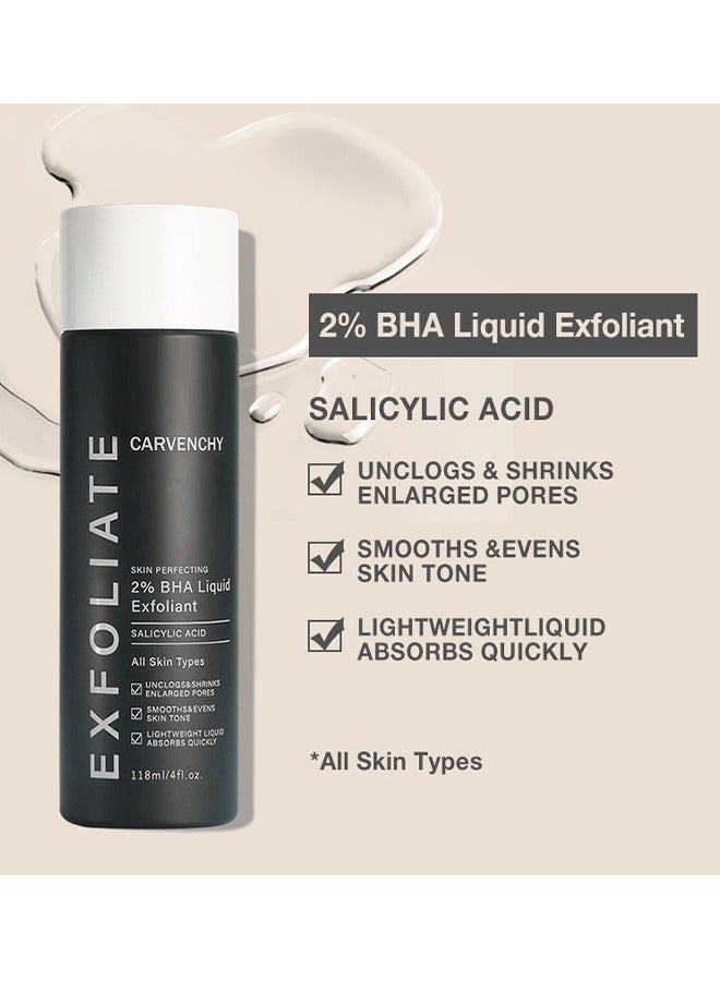 Skin Perfecting 2% BHA Liquid Salicylic Acid Exfoliant, Gentle Facial Exfoliator For Blackheads, Large Pores, Wrinkles And Fine Lines, Travel Size, 118ML