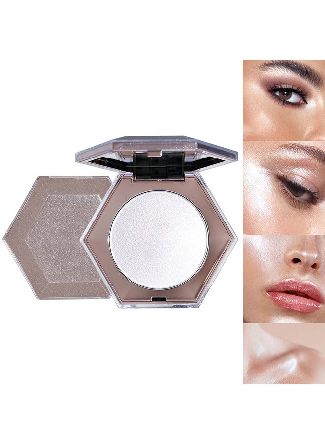 Pearl White Face Body Cheek Diamond Shimmer Highlight Makeup Palette Powder Iluminadores Iluminador