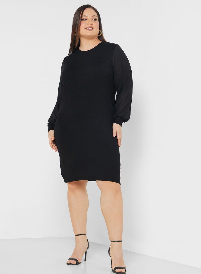 Sheer Sleeve Dress
