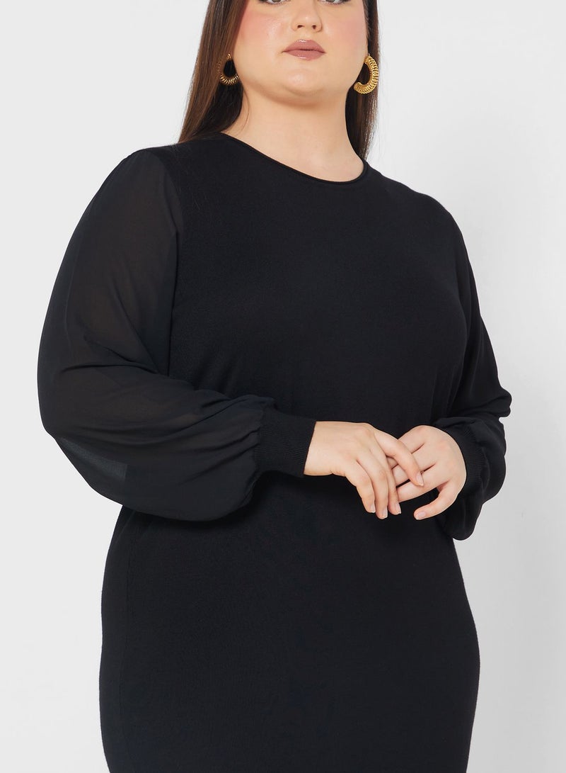 Sheer Sleeve Dress