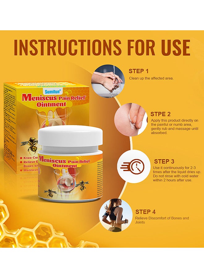 Meniscus Pain Relief Ointment, Bee Venom Ointment For Relieve Sore Joints, Muscles And Joints, Knees And Feet